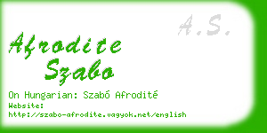 afrodite szabo business card