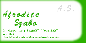 afrodite szabo business card